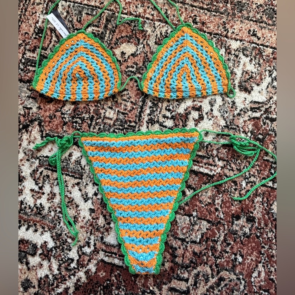NWT Urban Outfitters Colourful Crochet Bikini Set *pls read description* - Picture 2 of 3